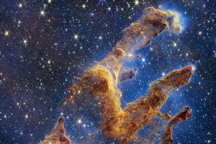 ستون‌های باشکوه آفرینش از نگاه تلسکوپ فضایی جیمز وب باشکوه‌تر به نظر می‌آیند